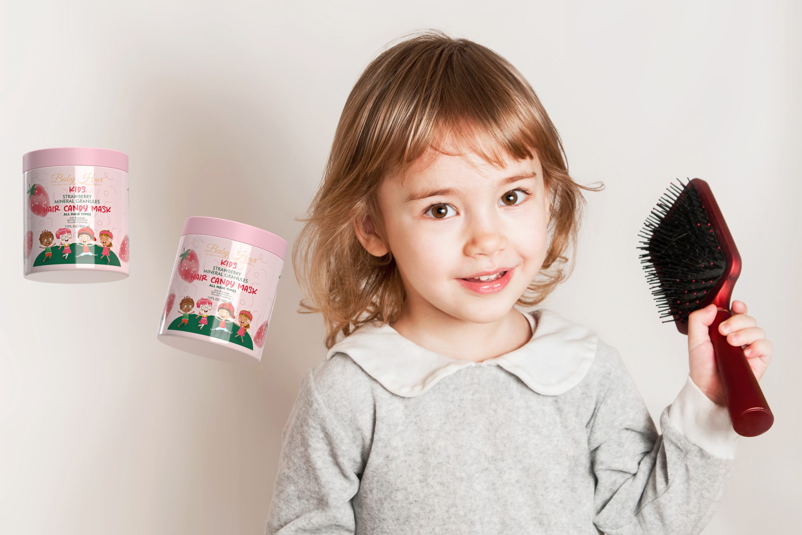 Baby Hair Kids: Vegan Strawberry & Mineral Granules Mask Baby Hair